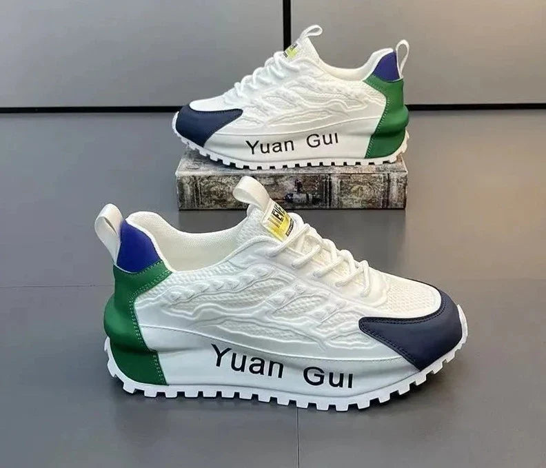 Yuan Gui Plateau-Sneaker für Herren aus Leder und Mesh