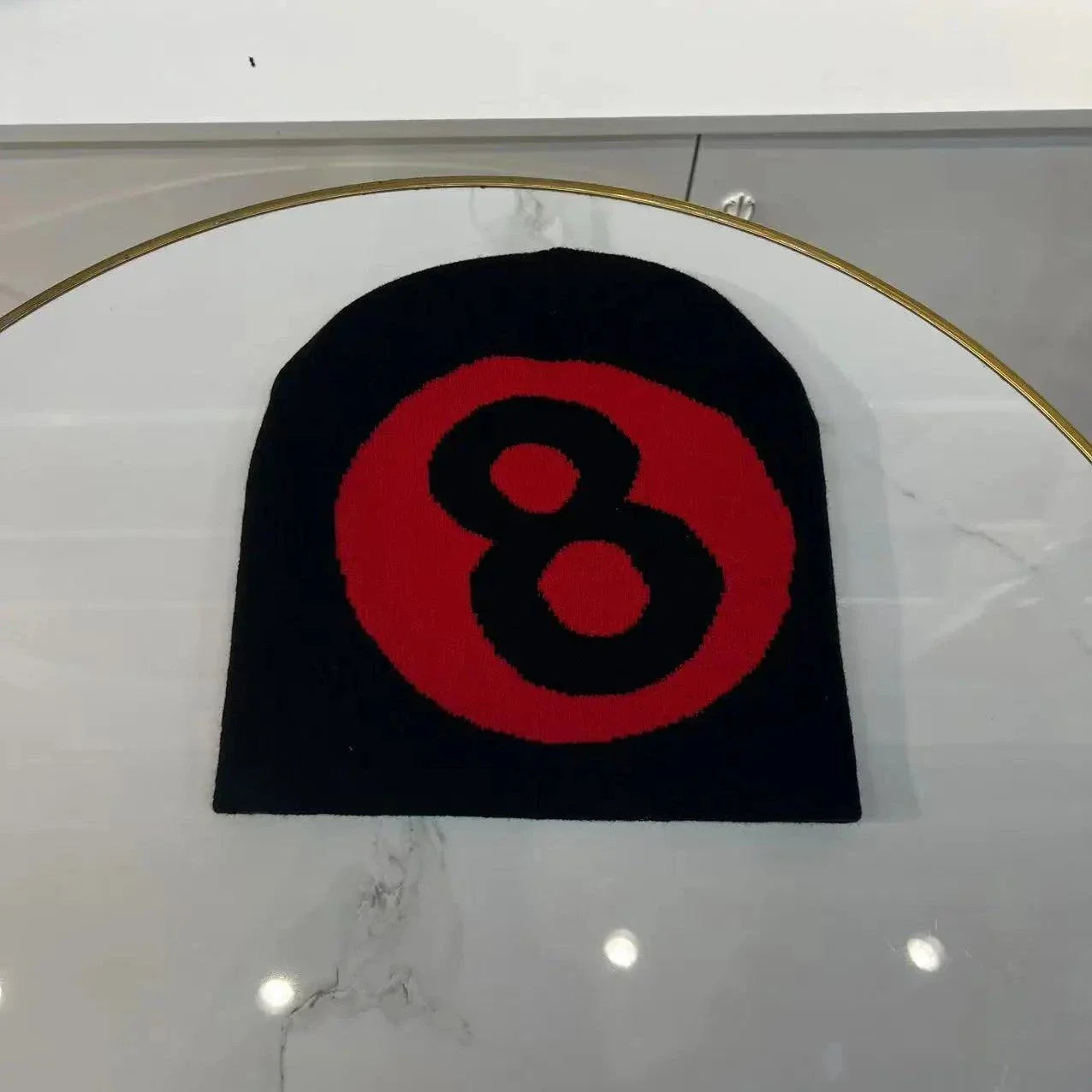 8 Ball 2-seitige Strickmütze