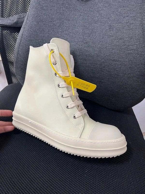 High Top Sneakers- Unisex Motorcycle Zip Boots