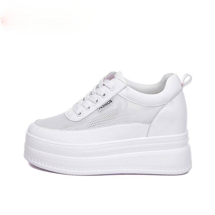 Women's 9cm Platform Wedges Closed Sneakers