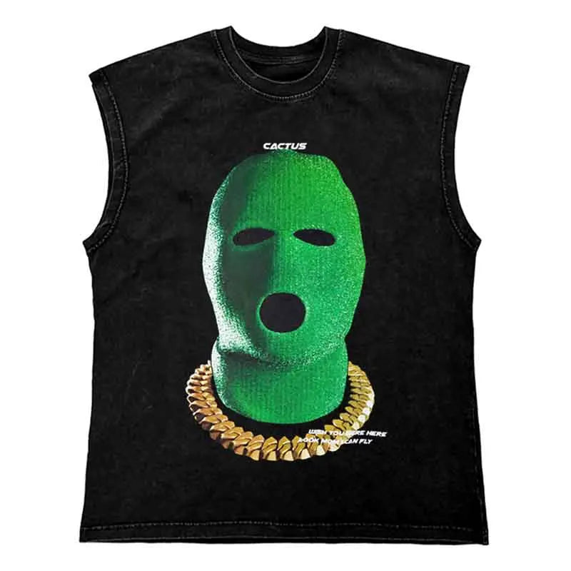 Gangsta T-Shirt - Verwaschenes Tank Top für Männer