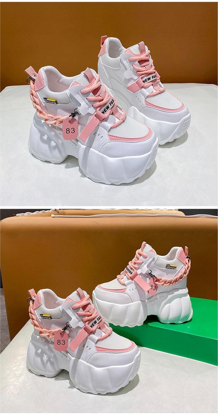 Chunky Sneakers mit Kette für Damen 