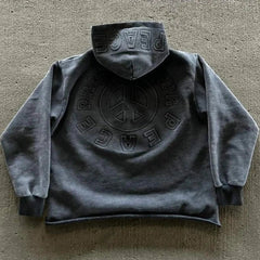 Sudadera con capucha unisex estilo holgado Peace