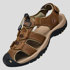 Leather Sandals Men's Outdoor Anti-Collision Toe Design