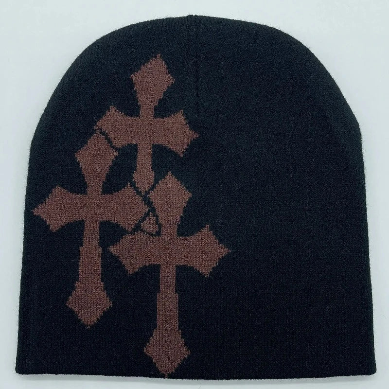 Gorro de punto cruzado, gorro de lana de calle