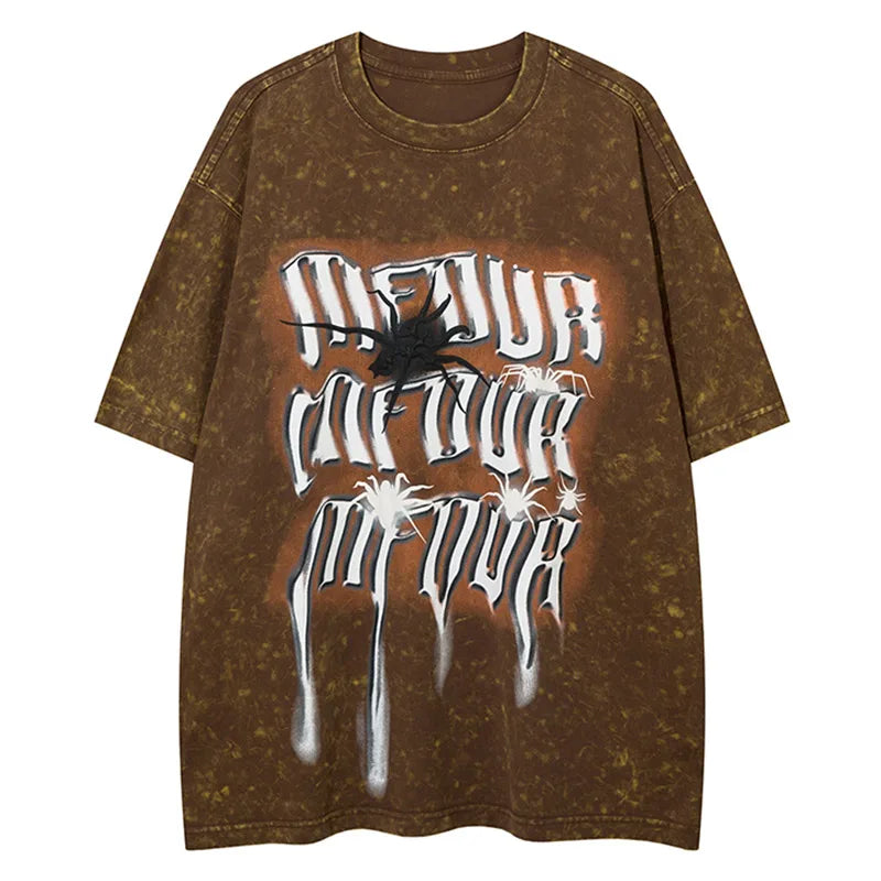 Kurzärmliges Oversize-T-Shirt mit Grafik für Herren im Distressed-Look