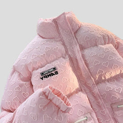 Chaqueta de plumón multifuncional de algodón de invierno para mujer Hearts