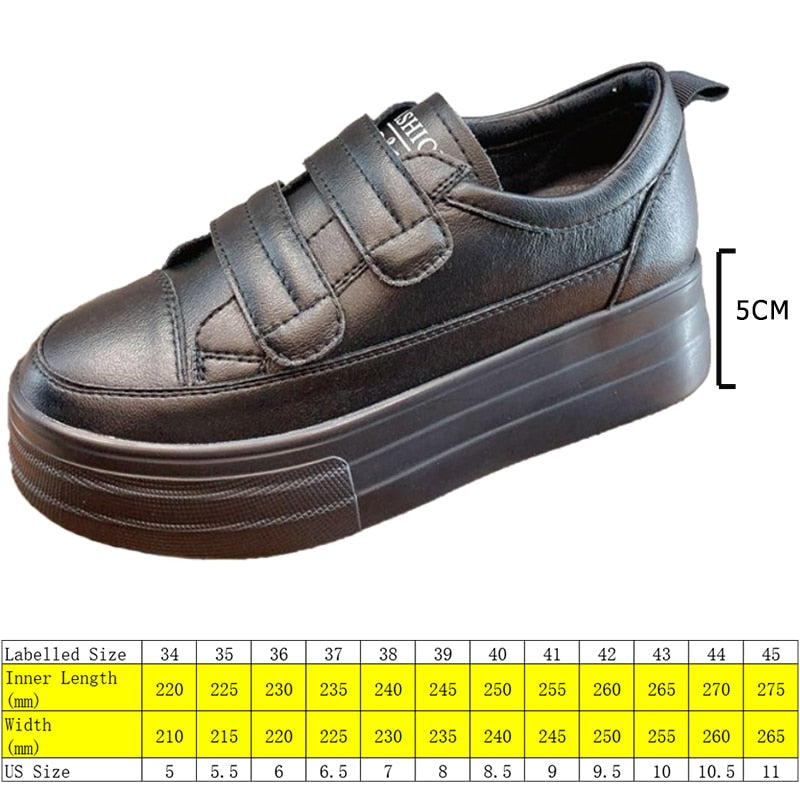 5 cm Plateau-Sneakers aus Leder für Damen