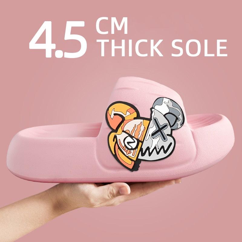 Unisex Badezimmer-Slipper mit Totenmaus-Motiv