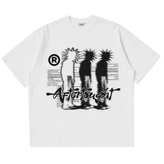 Aftertought Cotton Oversized Men's T-shirt Streetwear Shadow Print