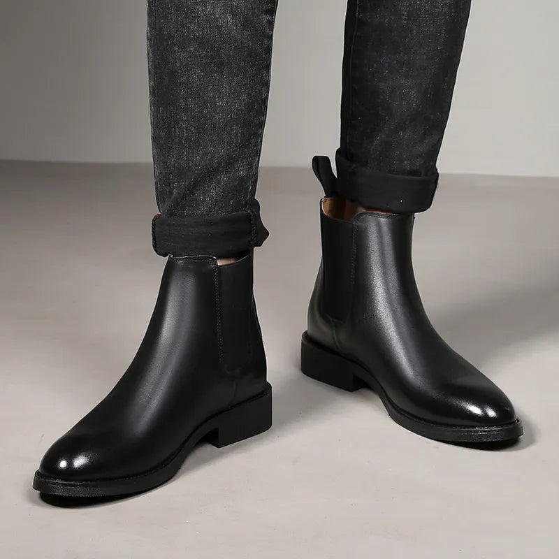 Slip-On Leather Chelsea Boots for Men