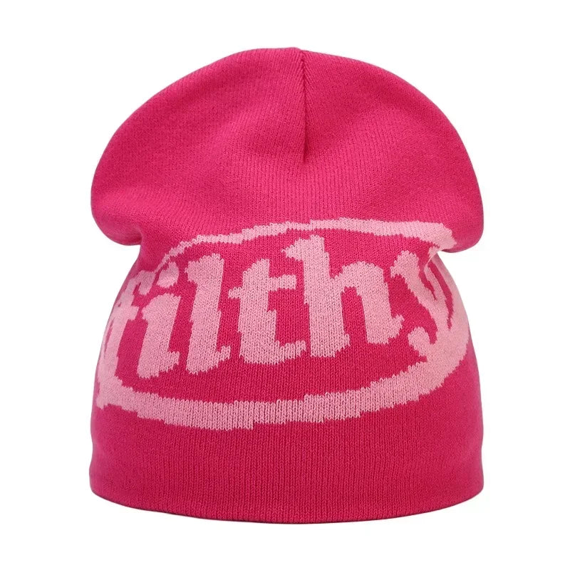 Gorro de punto unisex con letras de Kanye y estilo hip hop