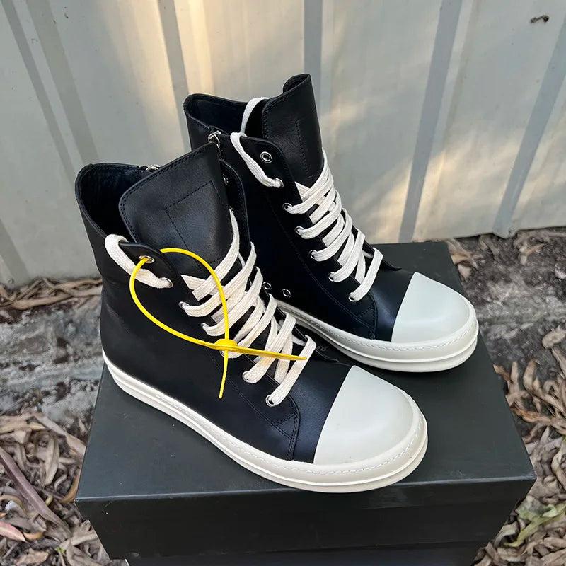 High Top Sneakers- Unisex Motorcycle Zip Boots