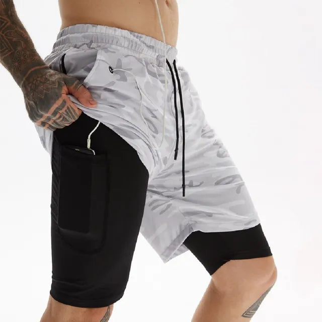 Pantalones cortos de running 2 en 1 para hombre