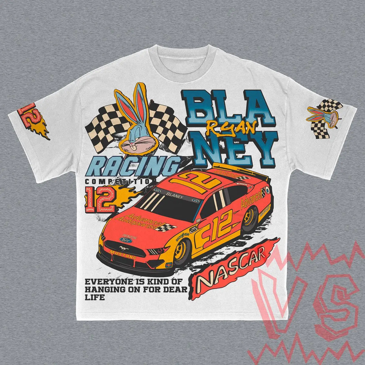 Camiseta extragrande de algodón con el logo de Ryan Blaney 12 Race Car Driver