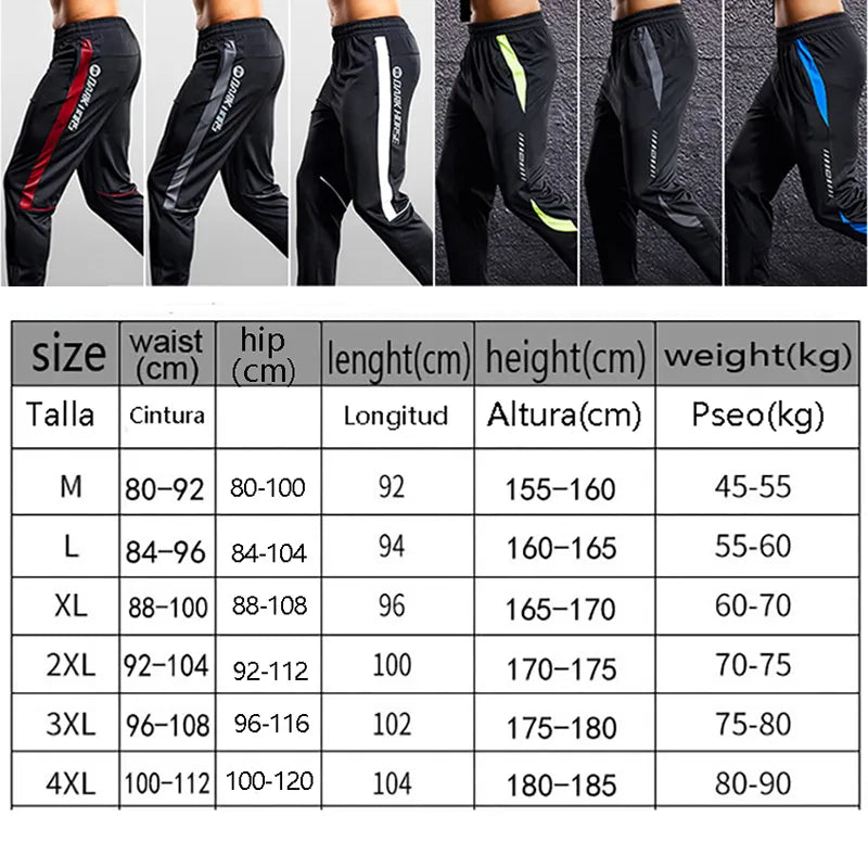 Pantalones deportivos con bolsillo y cremallera para hombre para correr y fitness