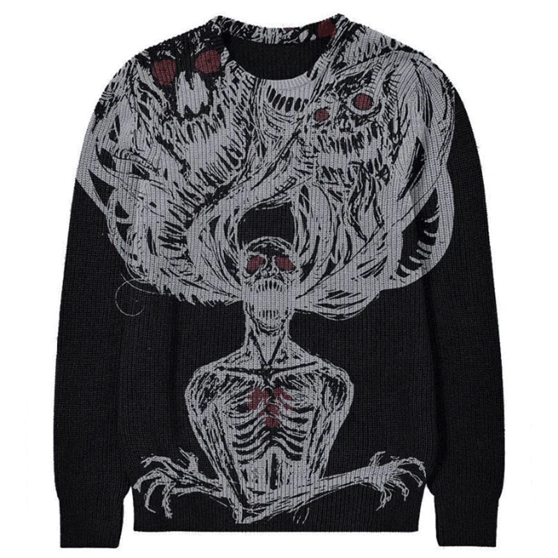 Unisex Gothic Retro Strickpullover Y2K Punk Vibes