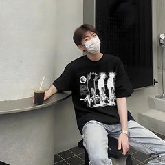 Aftertought Cotton Oversized Men's T-shirt Streetwear Shadow Print