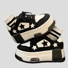 Zapatos de plataforma gruesa Zapatillas deportivas con estrellas Zapatillas de plataforma gruesas