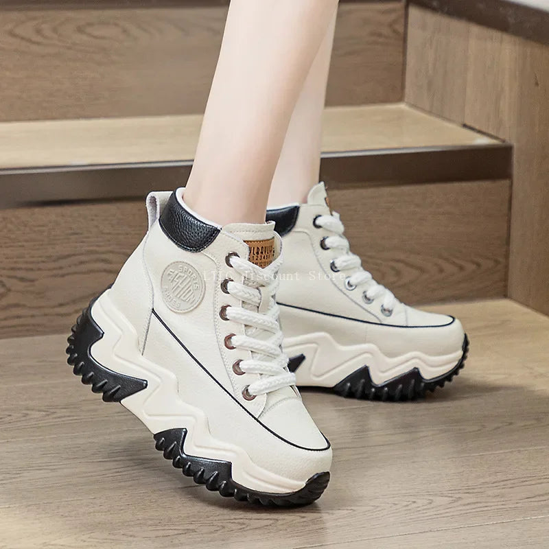 Klobige Plateau-High-Top-Sneakers für Damen