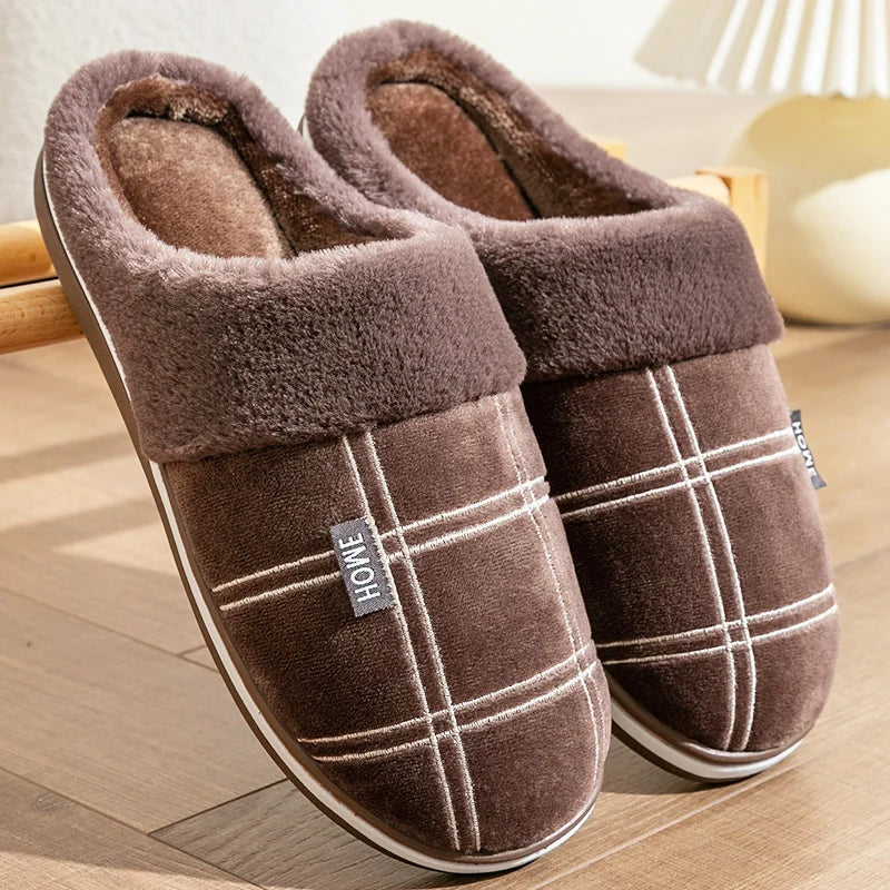 Memory Foam Winter Slippers - Large Size for Men