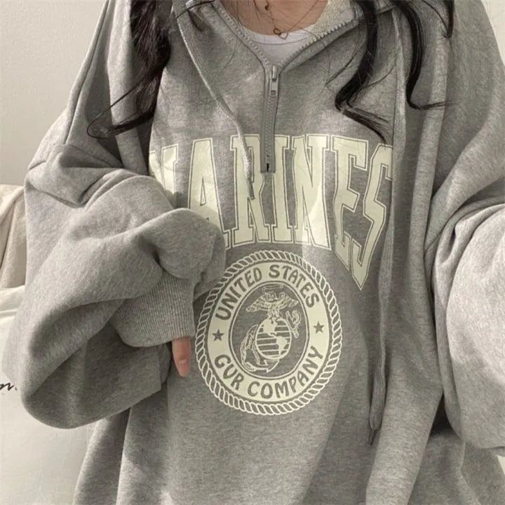 Sudadera con capucha fina de los Marines para mujer