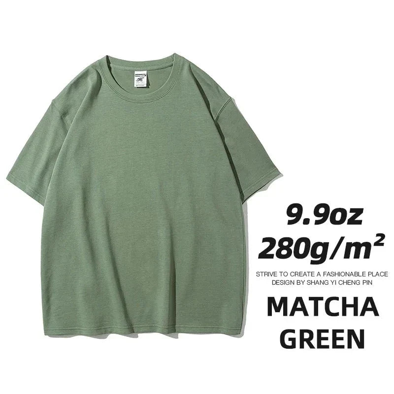 Camisetas unisex extragrandes de algodón sólido y pesado de 9.9 oz