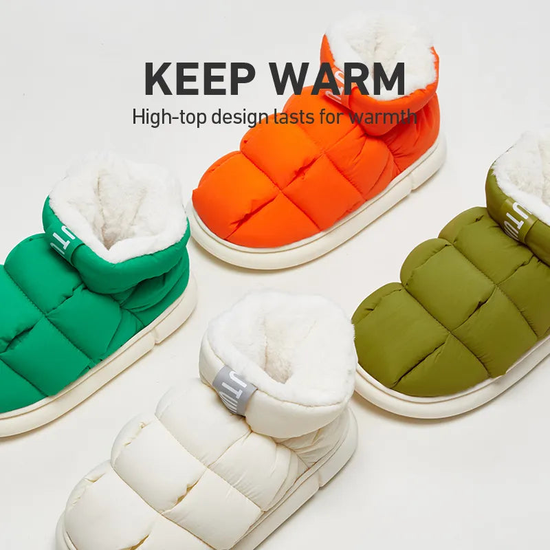 Pantuflas unisex de caña alta, cálidas y antideslizantes.