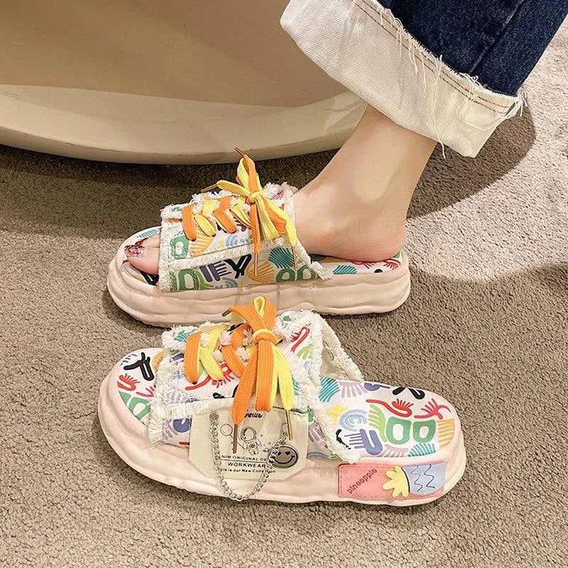 Sneaker Slippers Women's Artistic Platform Shoes