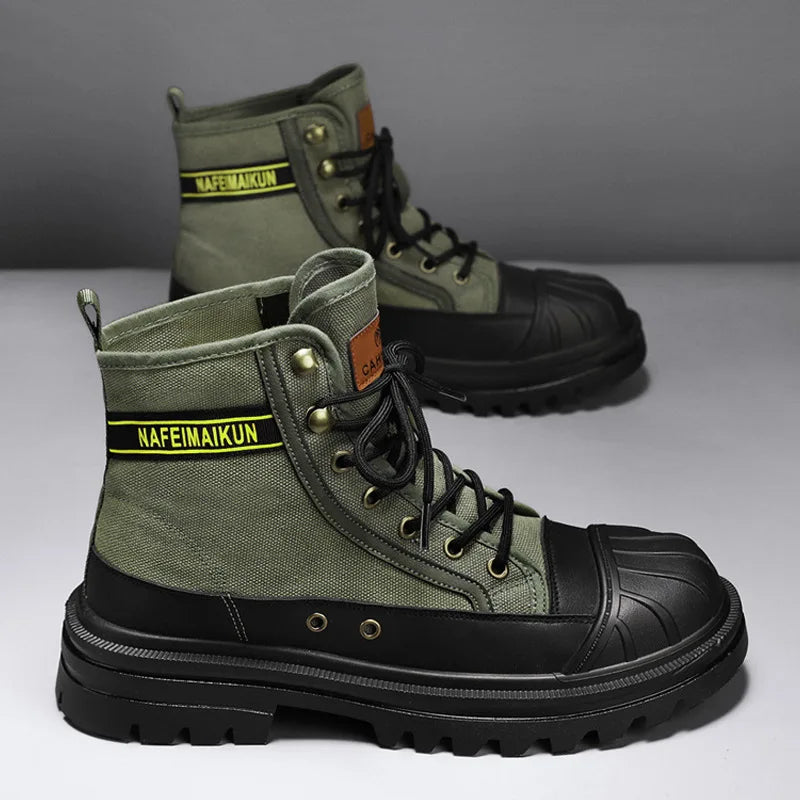 Men's Breathable High-top Boots with Thick Soles