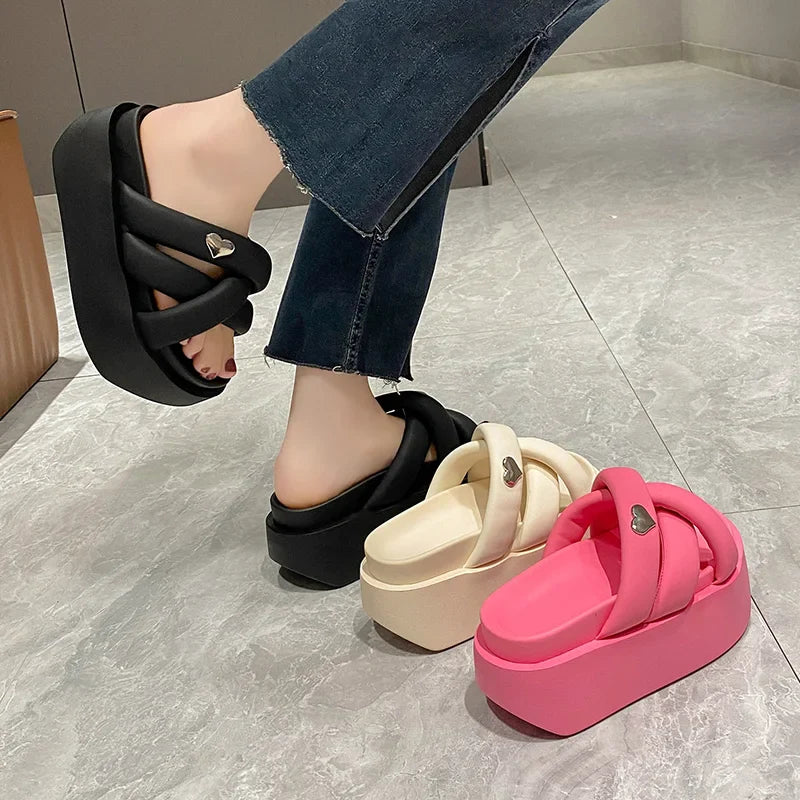 Sandalias de cuña de 8 cm para mujer