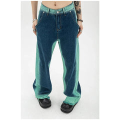 Baggy Jeans - Hohe Taille Farbverlauf