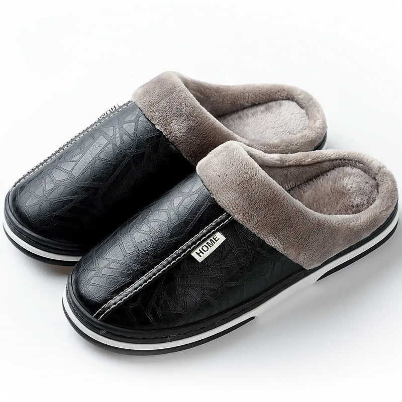 Pantuflas unisex impermeables de piel sintética para interiores