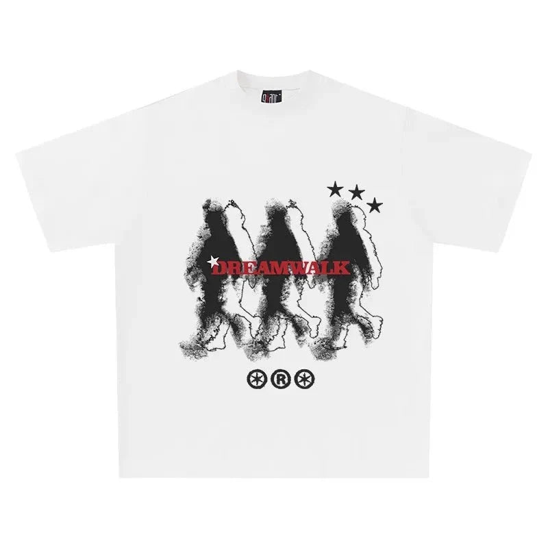 Camisetas de verano de algodón extragrandes para hombre con estética Dream-Walk