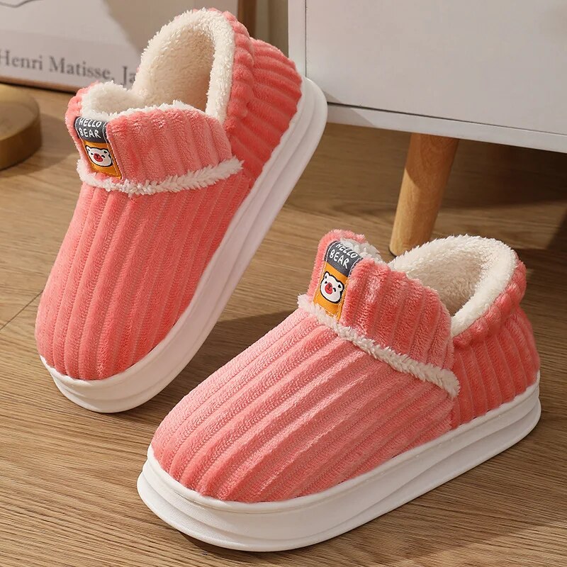 Pantuflas de invierno unisex acogedoras con forro de piel