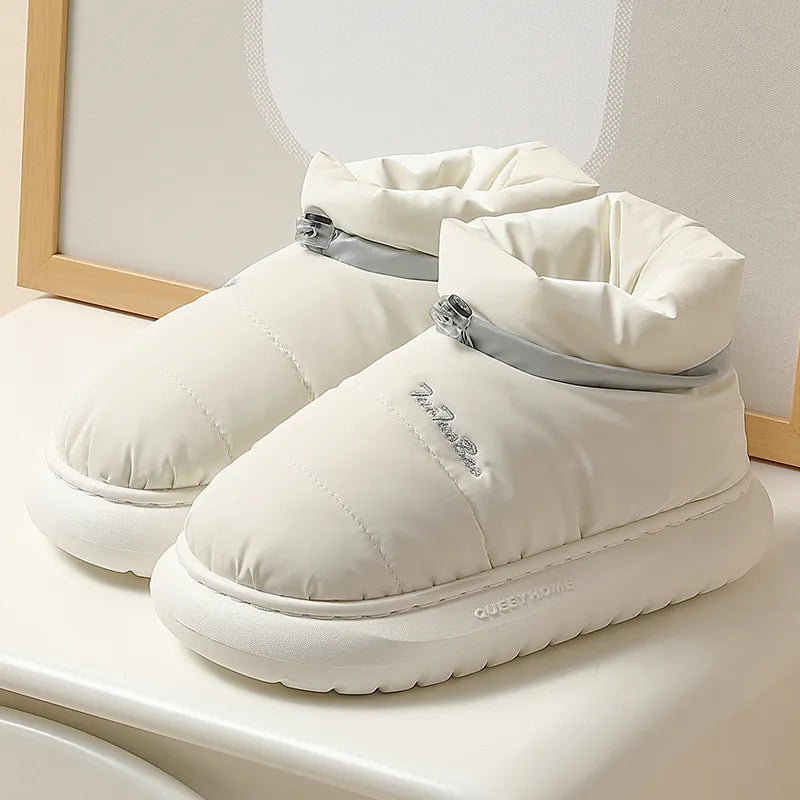 Pantuflas unisex de felpa suave e impermeables para el invierno