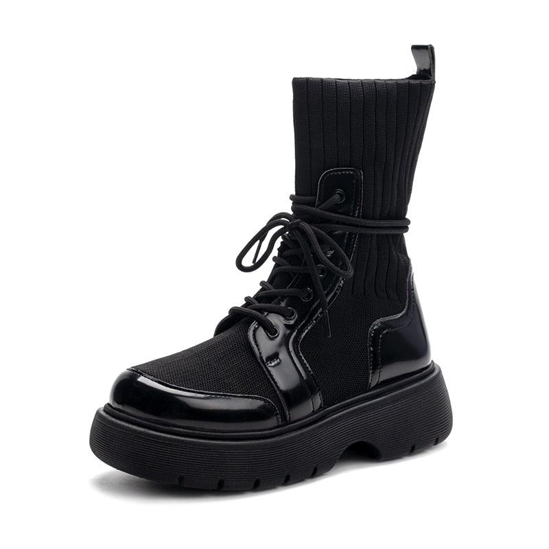 Lace-up Tube Boots for Women