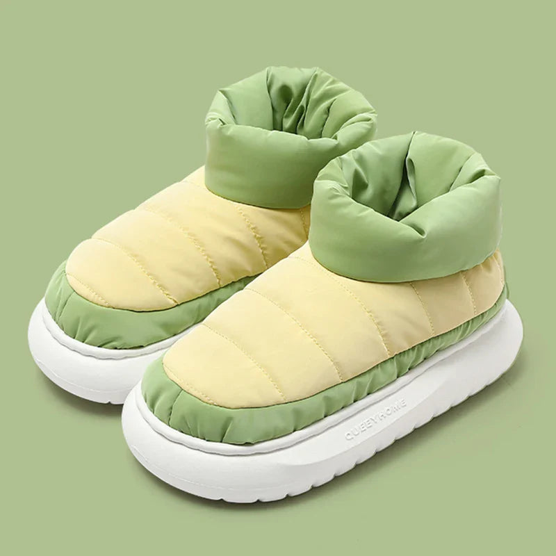 Pantuflas unisex de felpa suave e impermeables para el invierno