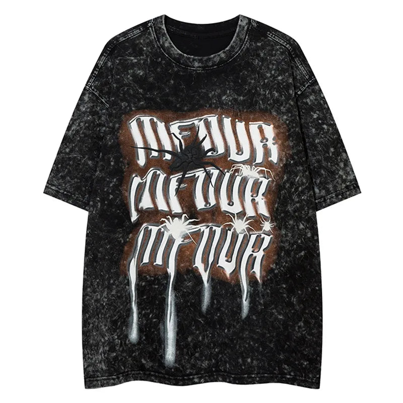 Kurzärmliges Oversize-T-Shirt mit Grafik für Herren im Distressed-Look