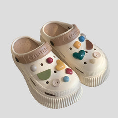 Clogs mit dicker Sohle und umwickelter Zehenpartie, 5 cm