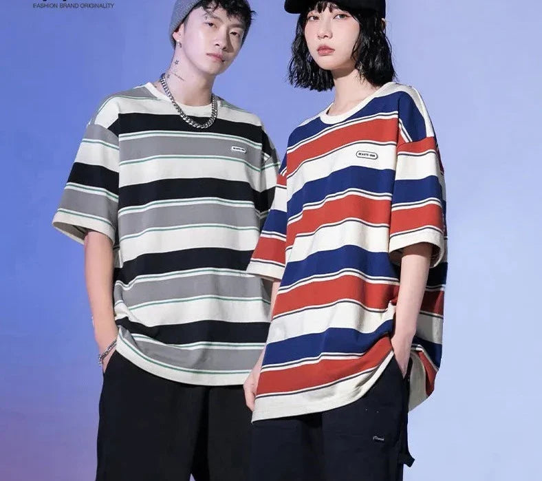 Camiseta holgada de rayas unisex