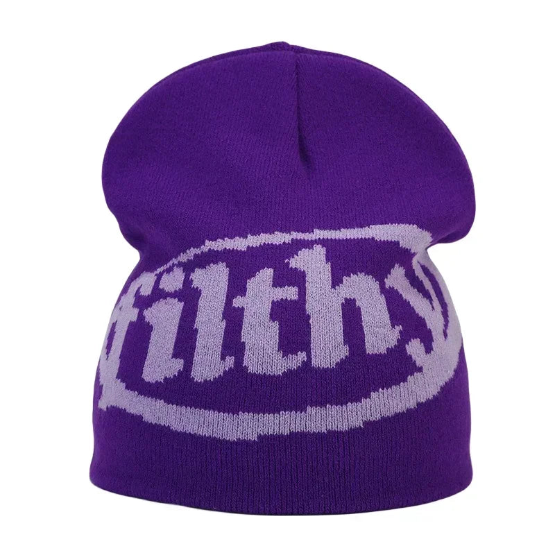 Gorro de punto unisex con letras de Kanye y estilo hip hop