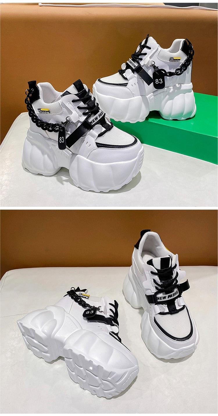 Chunky Sneakers mit Kette für Damen 