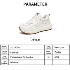 Weiße Plateau-Sneakers aus Leder für Damen – stilvolle Schuhe