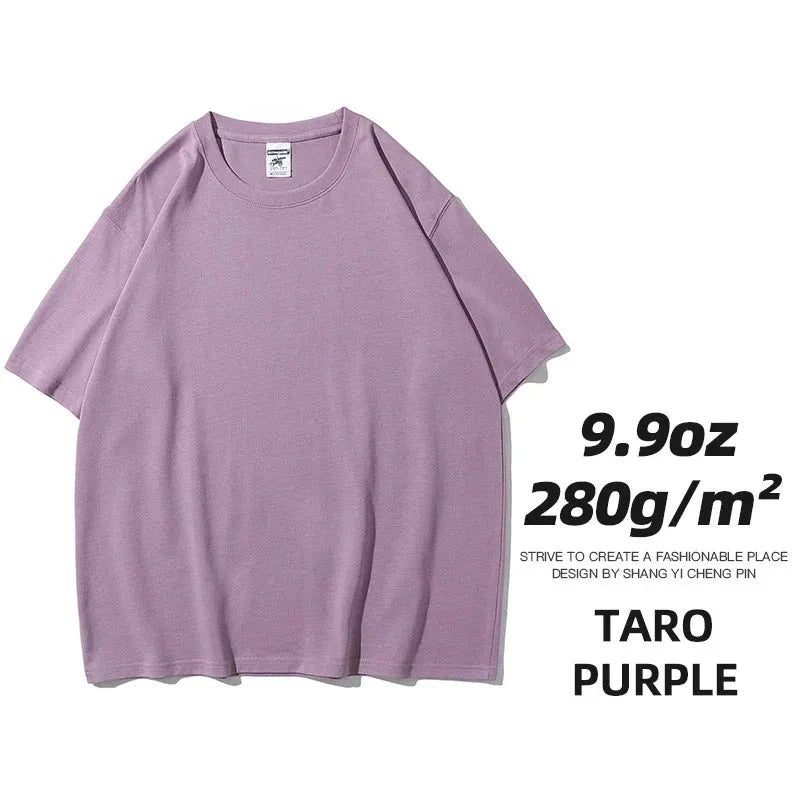 Camisetas unisex extragrandes de algodón sólido y pesado de 9.9 oz