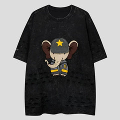 Camiseta de patchwork para hombre con diseño de elefante roto