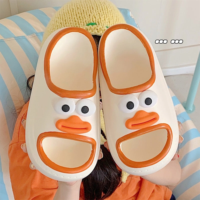 Funny Eyes Unisex Cartoon Beach Slides