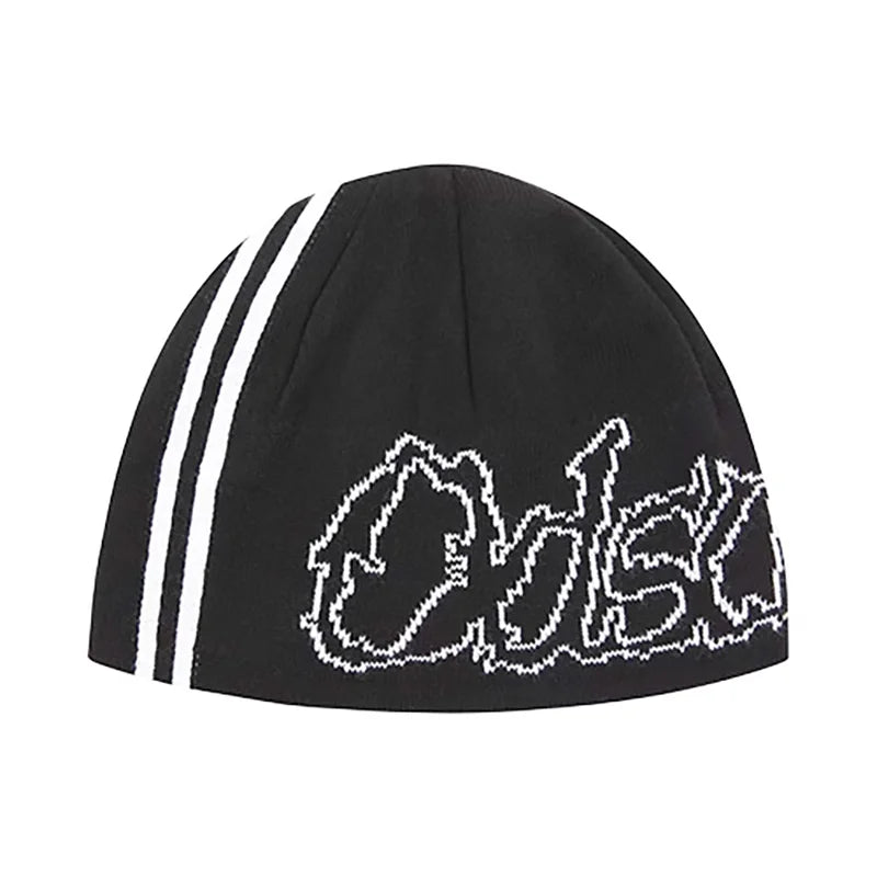 Beanie mit Buchstabenmuster, Y2K Streetwear – Koreanische Mode