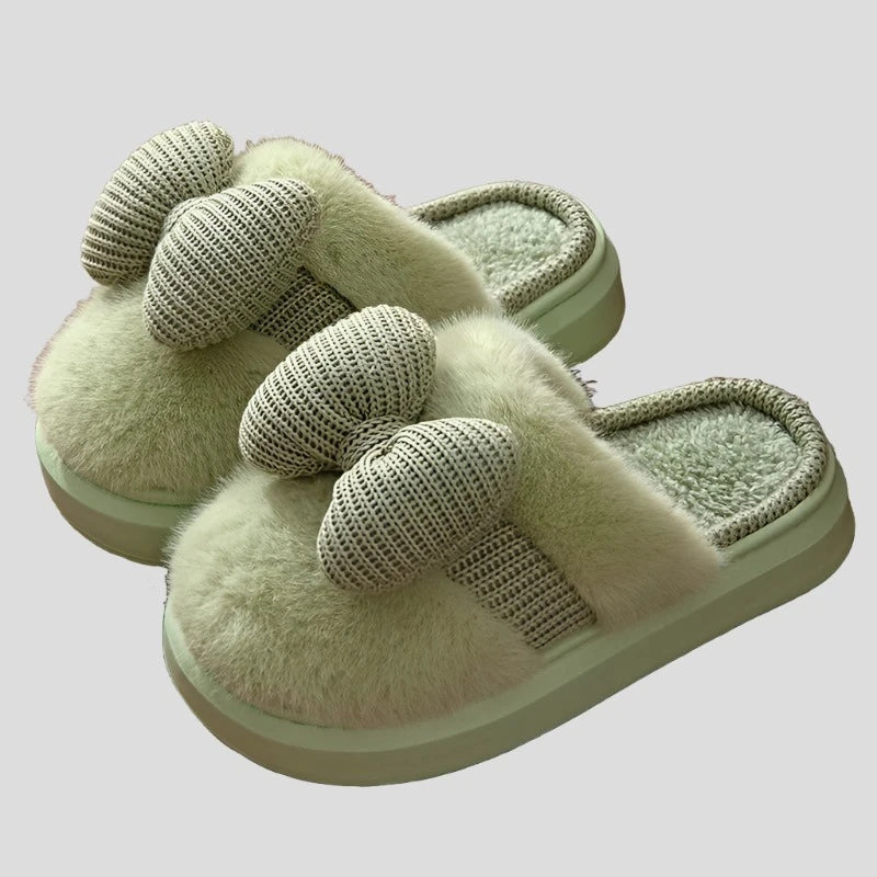 Pantuflas de felpa gruesas y antideslizantes para mujer