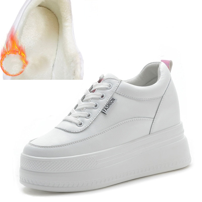 Women's 9cm Platform Wedges Closed Sneakers